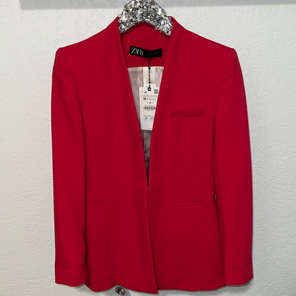 NWT ZARA Medium Blazer Pink